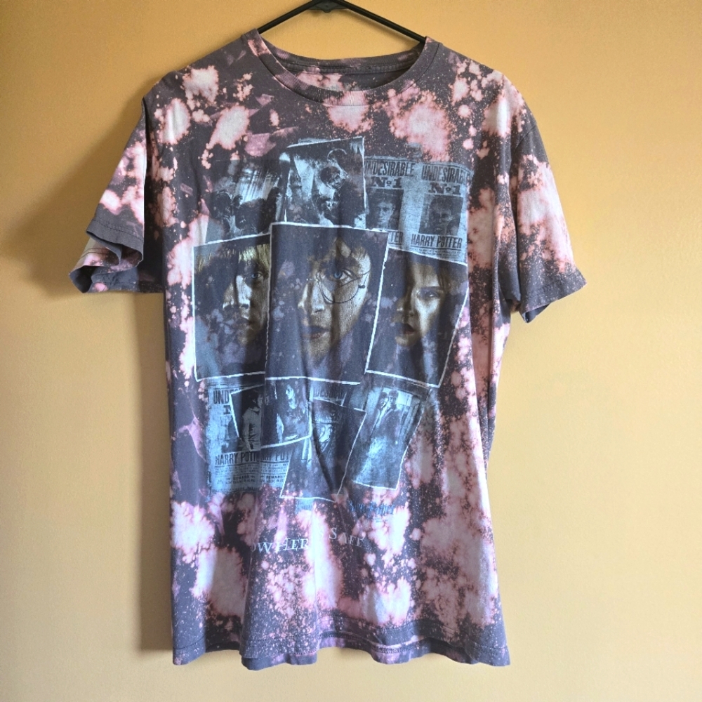 Harry Potter Acid Wash Graphic Tee, PTP=18.5"